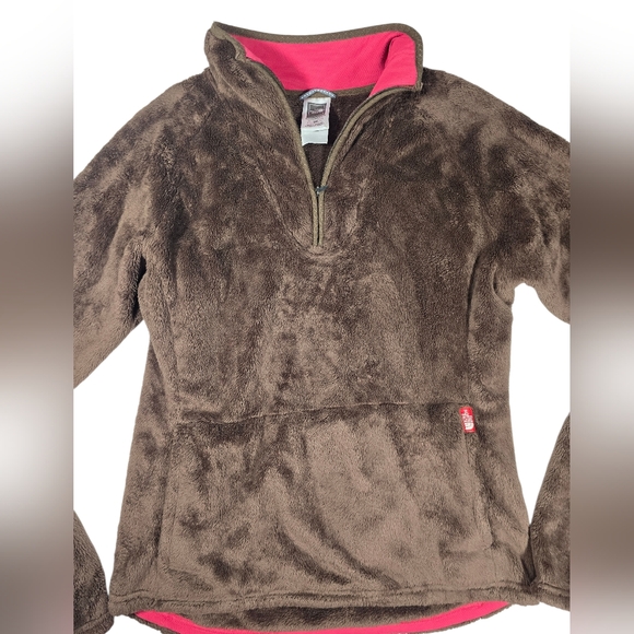 The North Face Brown Fleece Quarter Zip Sweater sz M - Picture 2 of 6